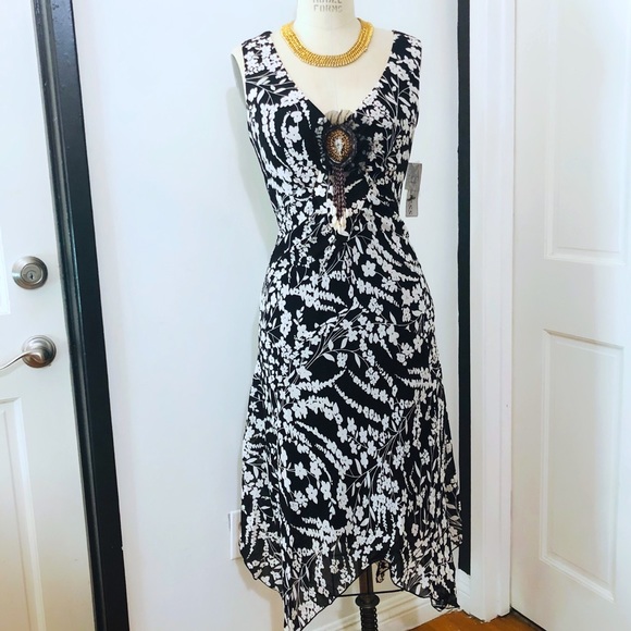 Vintage Cascade Asymmetrical Embellished Dress - Picture 1 of 15
